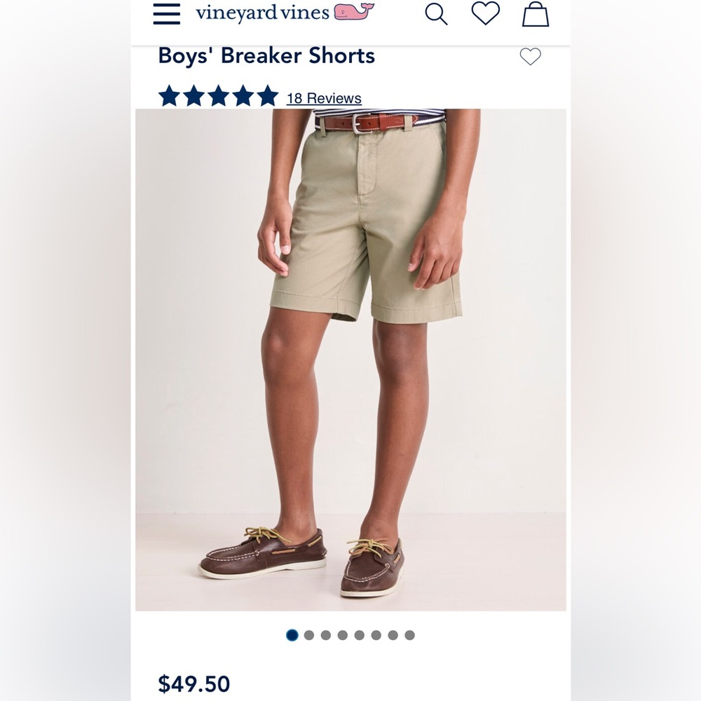 Vineyard Vines boys performance khaki shorts size 12